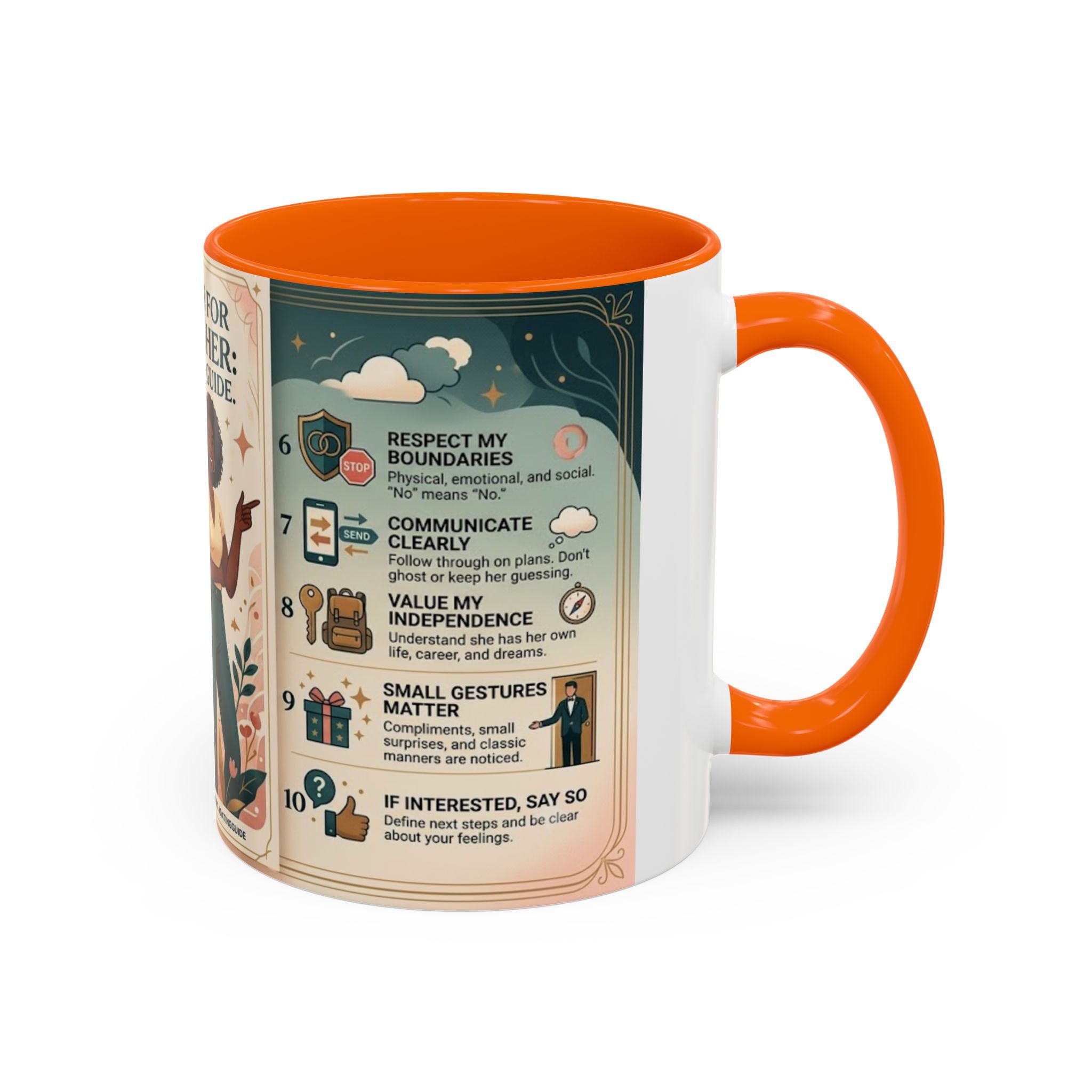 Coffee Mug - “10 Rules for Dating Her: A Modern Guide” Accent Ceramic Mug