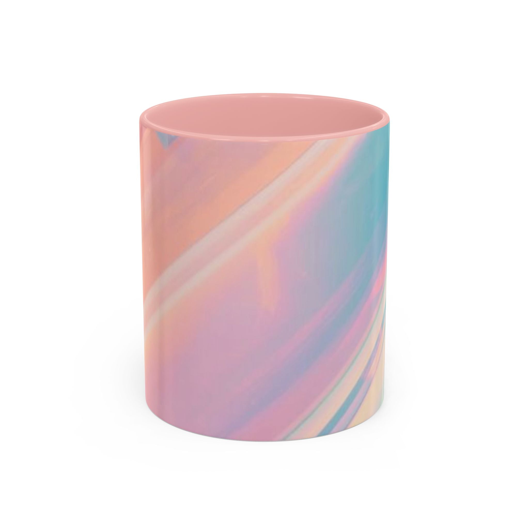 Pastel Marble Accent Coffee Mug – Iridescent Swirl 11/15oz