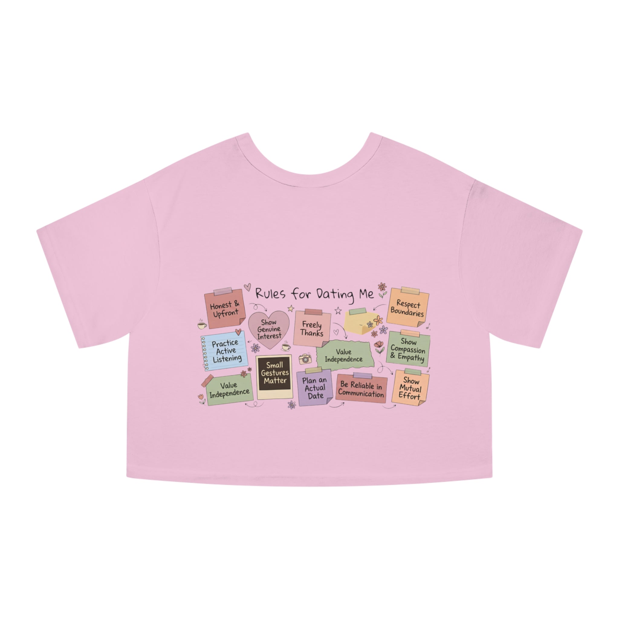 Cropped Tee — "Rules for Resting Me" Self-Care Graphic