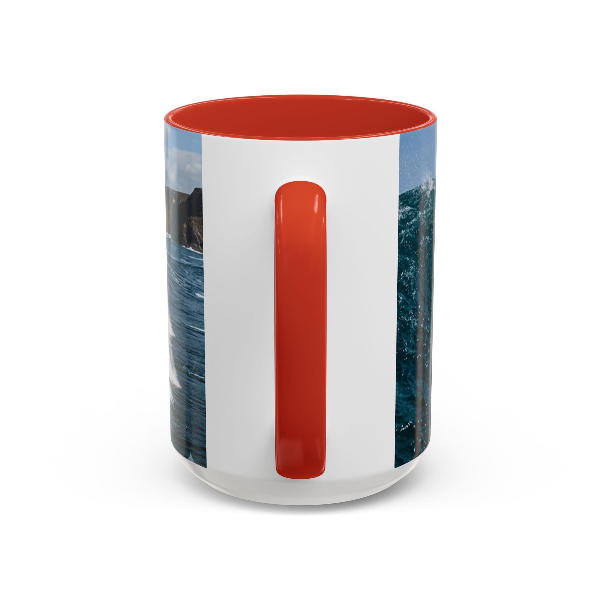 Surfing Wave Accent Coffee Mug — Ocean Beach Surfboard Photo 11/15oz