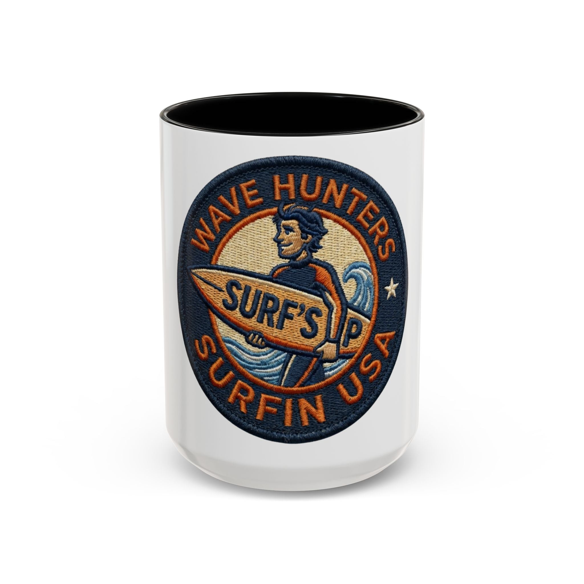 Surf's Up Wave Hunters Coffee Mug — Retro Surfin' USA Accent Mug