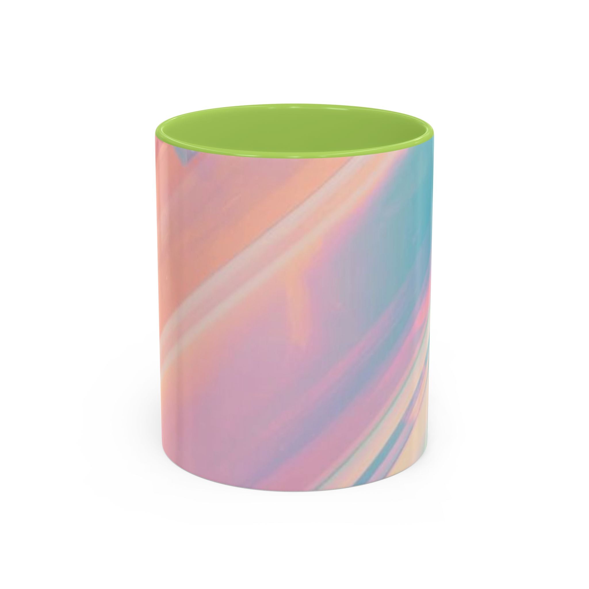 Pastel Marble Accent Coffee Mug – Iridescent Swirl 11/15oz