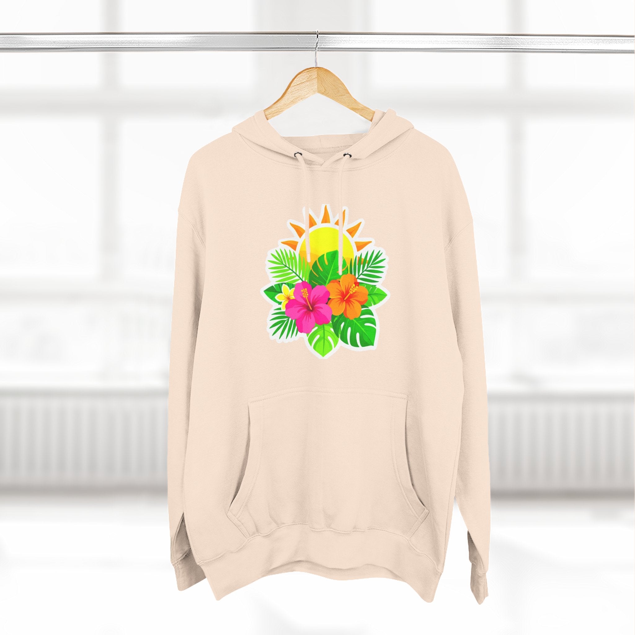 Tropical Hibiscus Hoodie — Sun & Palm Floral Pullover