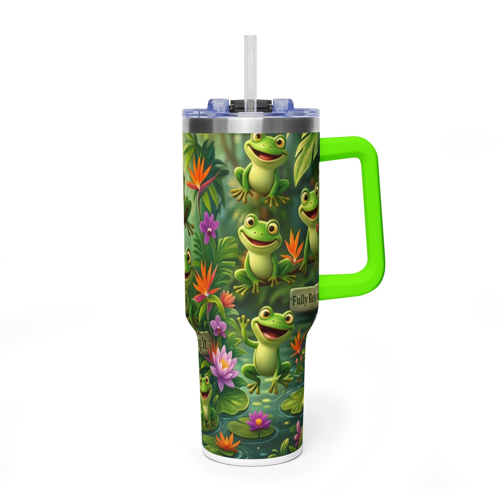 40oz Frog Tumbler – 'Just Frog It' Thermal Travel Cup