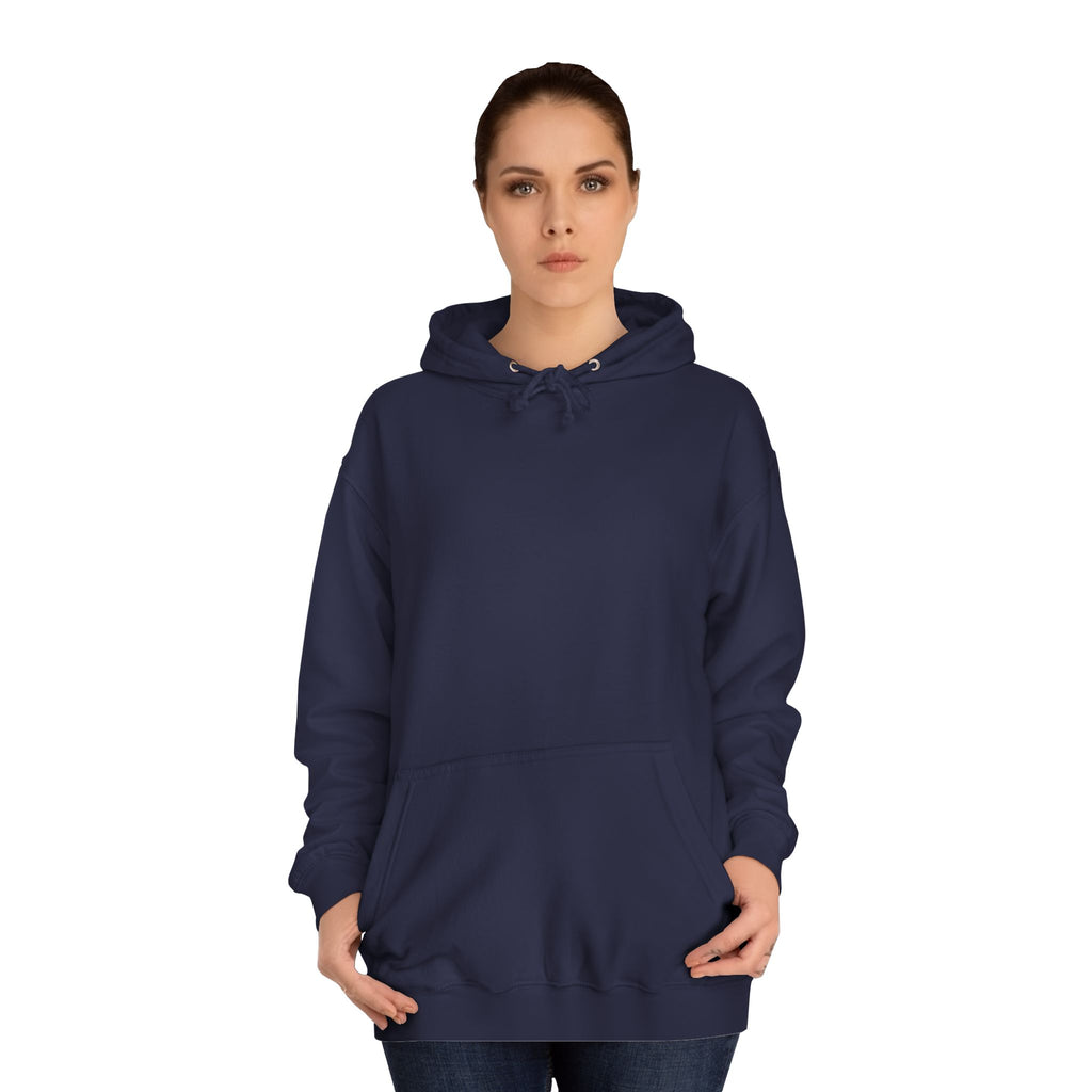 College Hoodie — Retro Sticky Notes Back Print, Cute Study Vibes