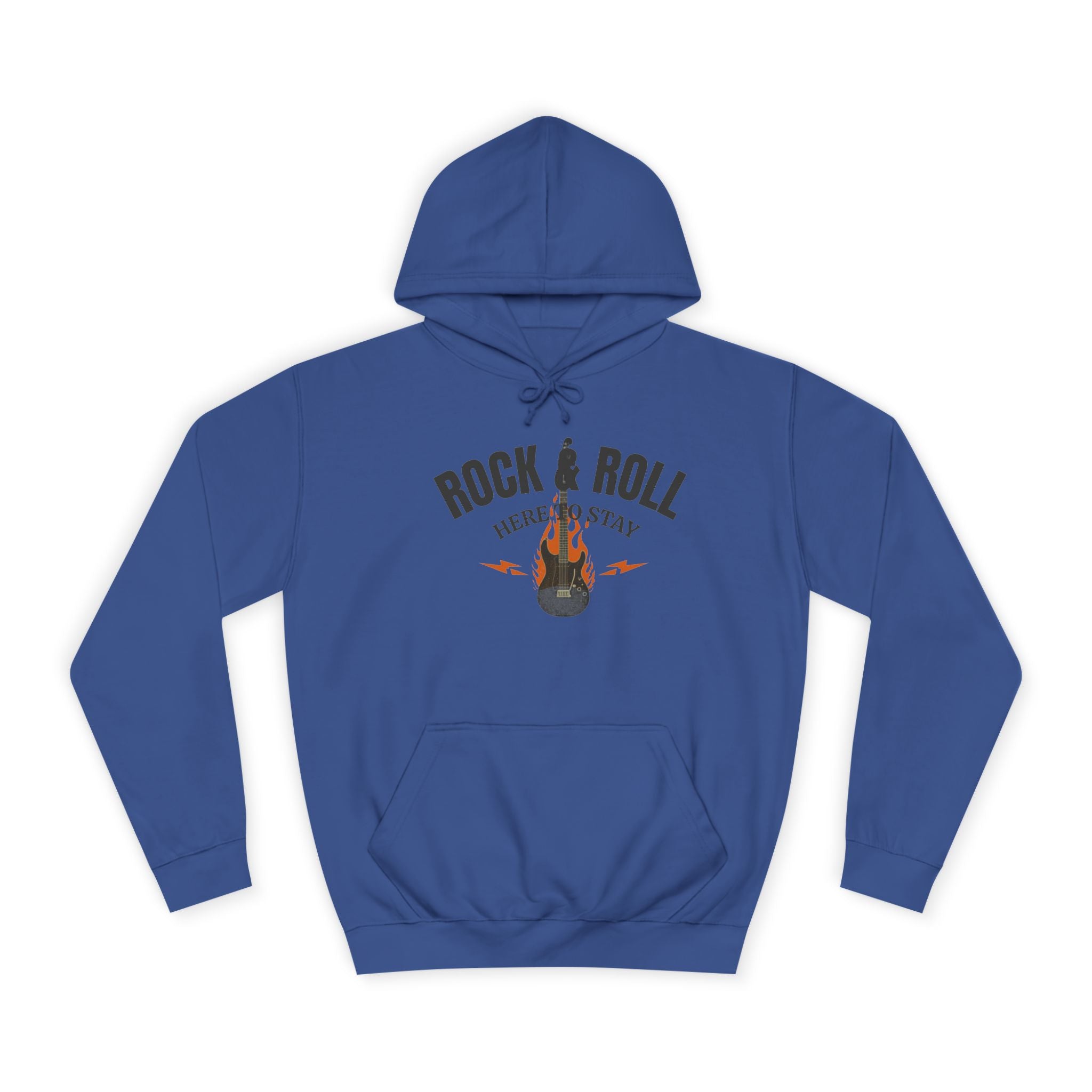 Rock & Roll Flame Guitar Hoodie — Vintage Music College Sweatshirt