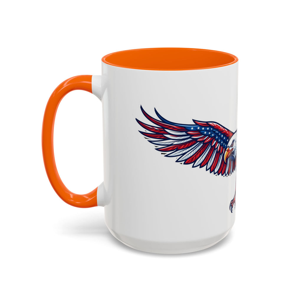 Patriotic Eagle Accent Coffee Mug — Red White & Blue Flying Eagle (11/15oz)