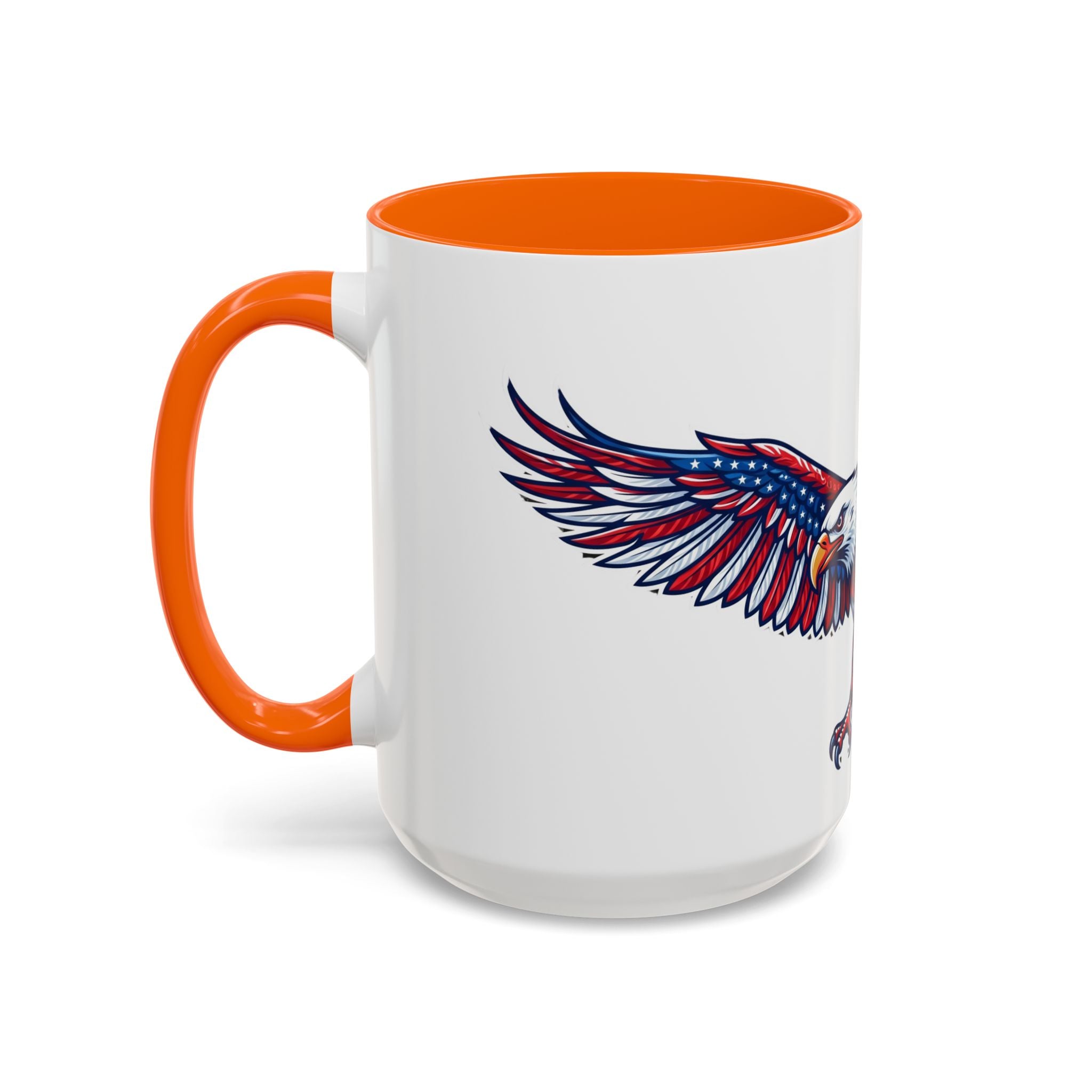 Patriotic Eagle Accent Coffee Mug — Red White & Blue Flying Eagle (11/15oz)