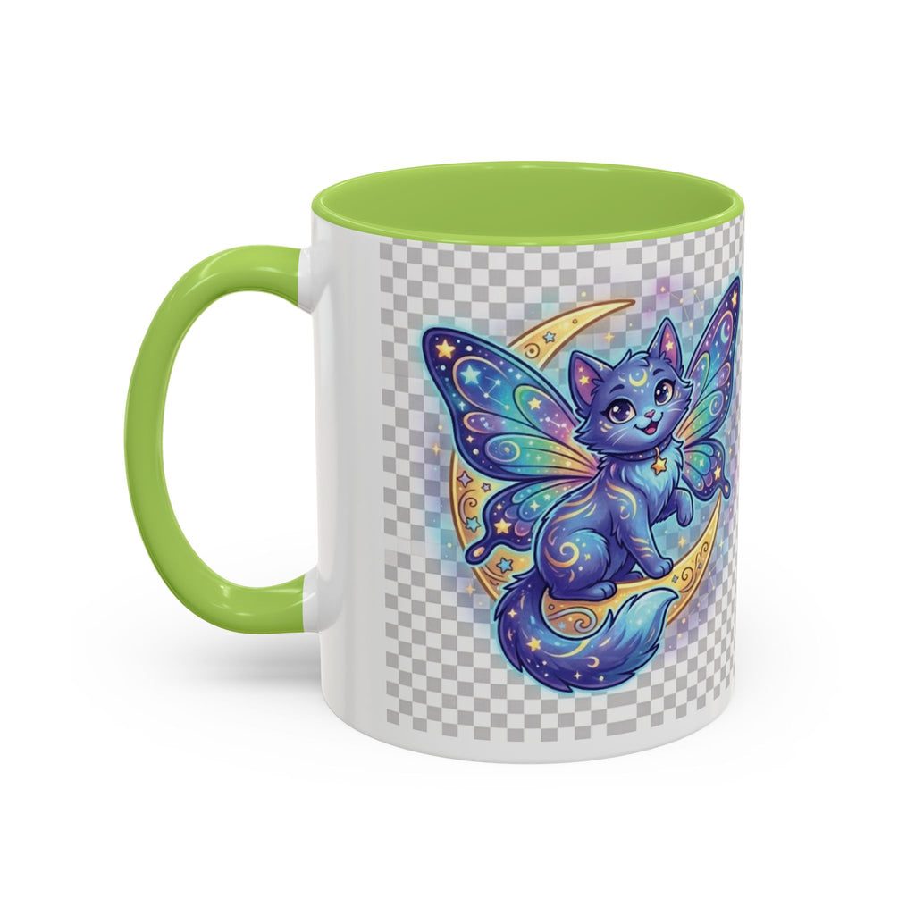 Magic Moon Cat Accent Mug — Cute Fantasy Butterfly Kitty Coffee Cup (11/15oz)