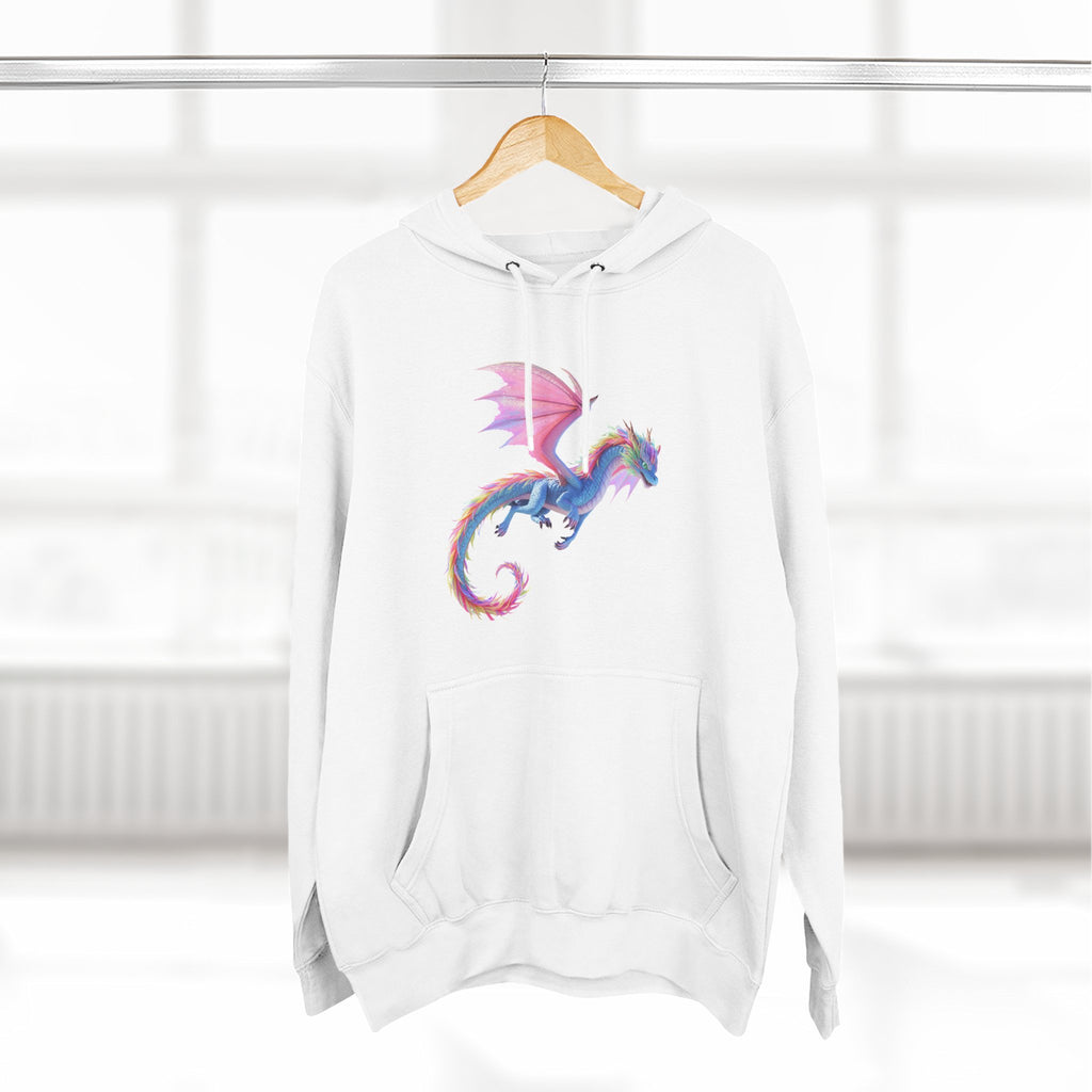 Dragon Watercolor Hoodie — Pastel Fantasy Flying Dragon Sweatshirt