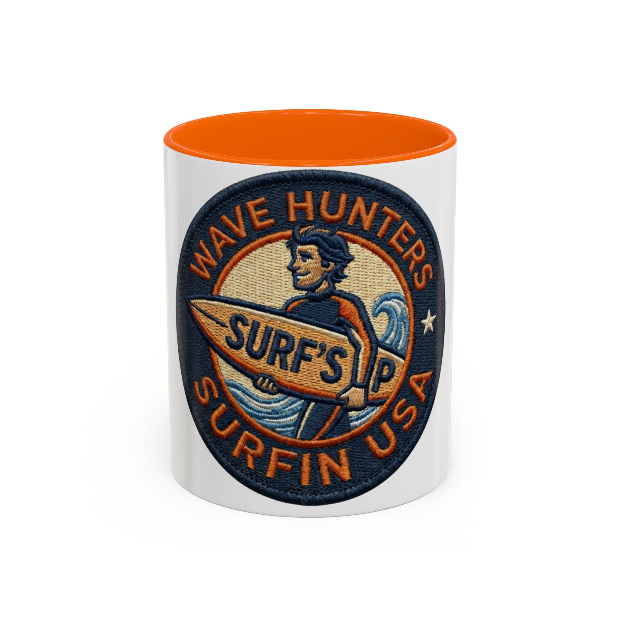 Surf's Up Wave Hunters Coffee Mug — Retro Surfin' USA Accent Mug