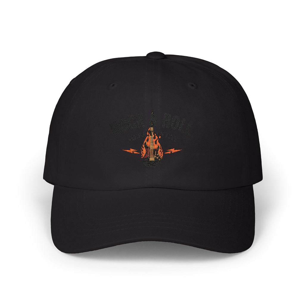Rock & Roll Dad Cap — Retro Guitar Flames Baseball Hat