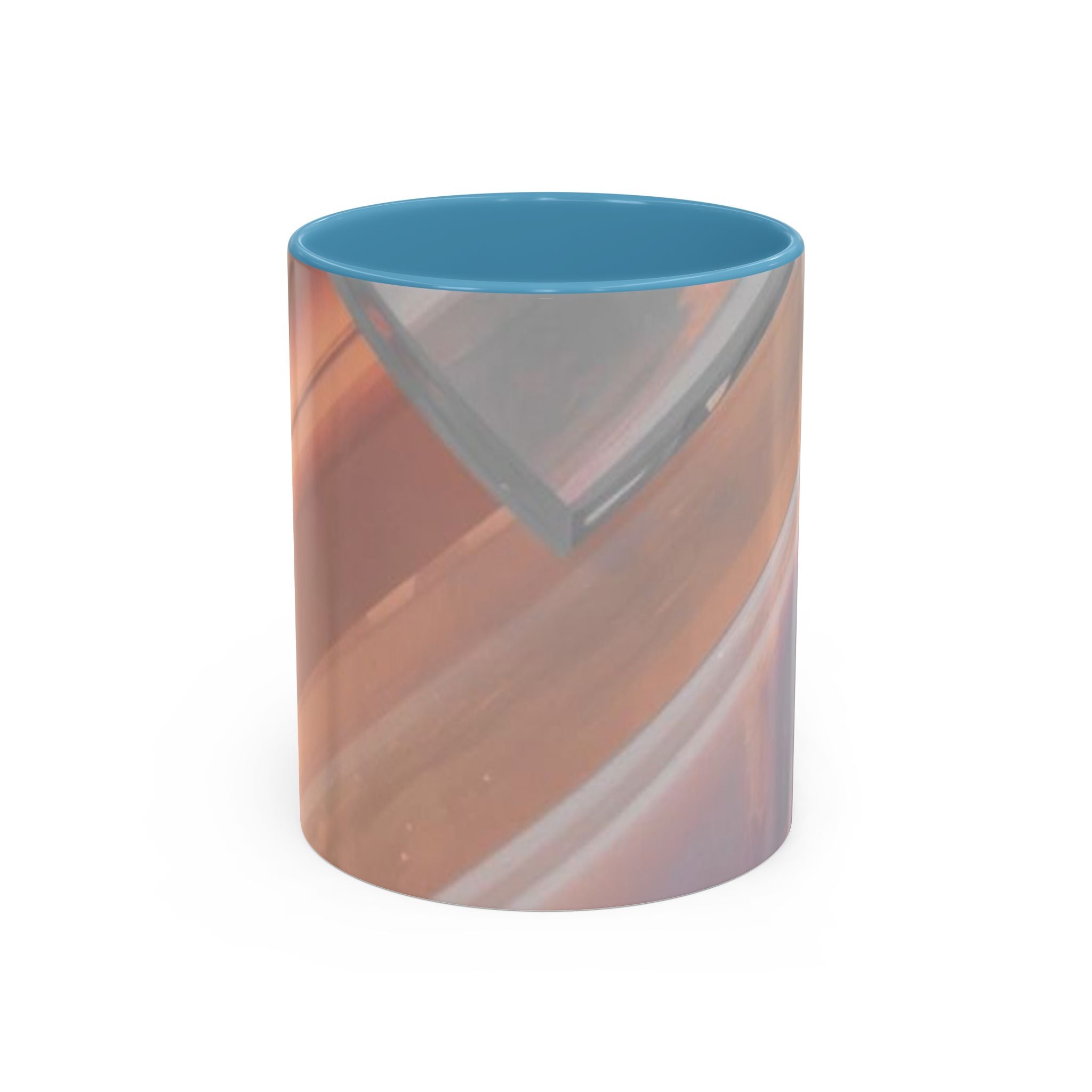 Abstract Peach Swirl Accent Coffee Mug — Modern Aesthetic Ceramic Mug