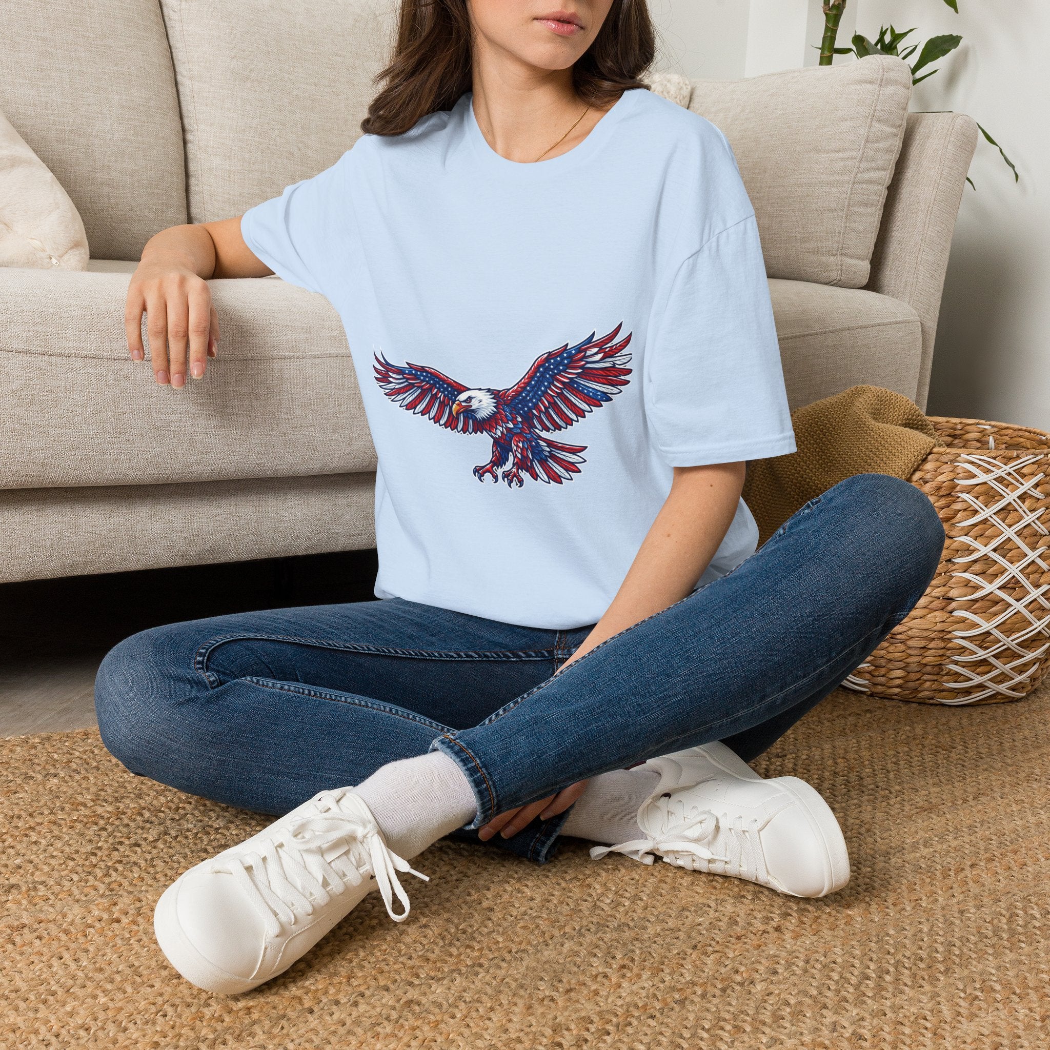 Patriotic Eagle T-Shirt — Red White & Blue Flying Eagle Tee