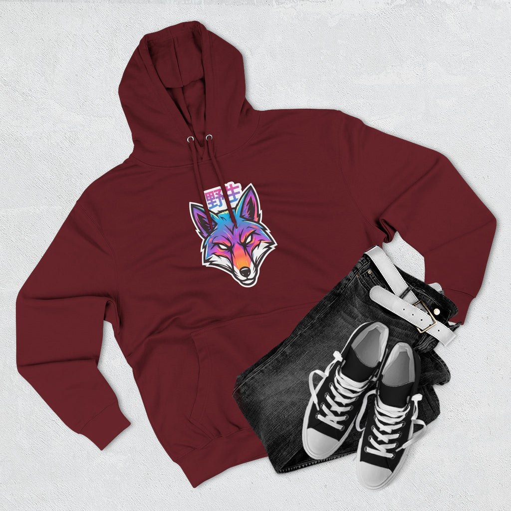 Neon Fox Hoodie — Vibrant Rainbow Fox Head Pullover