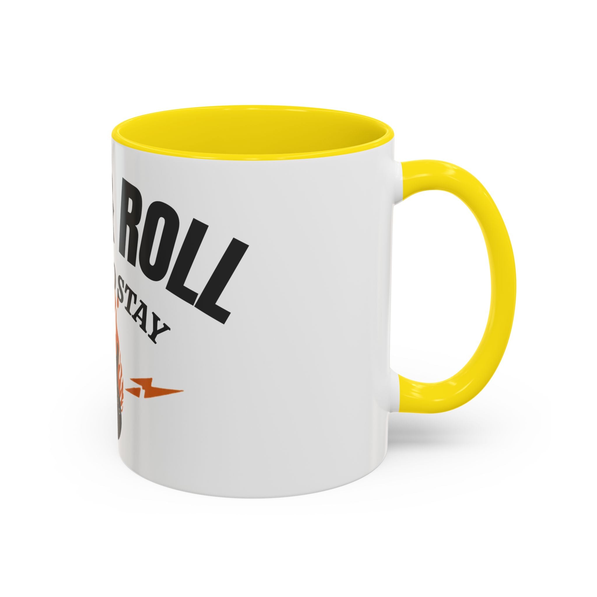 Rock & Roll Coffee Mug – "Here to Stay" Accent Ceramic Mug (11/15oz)