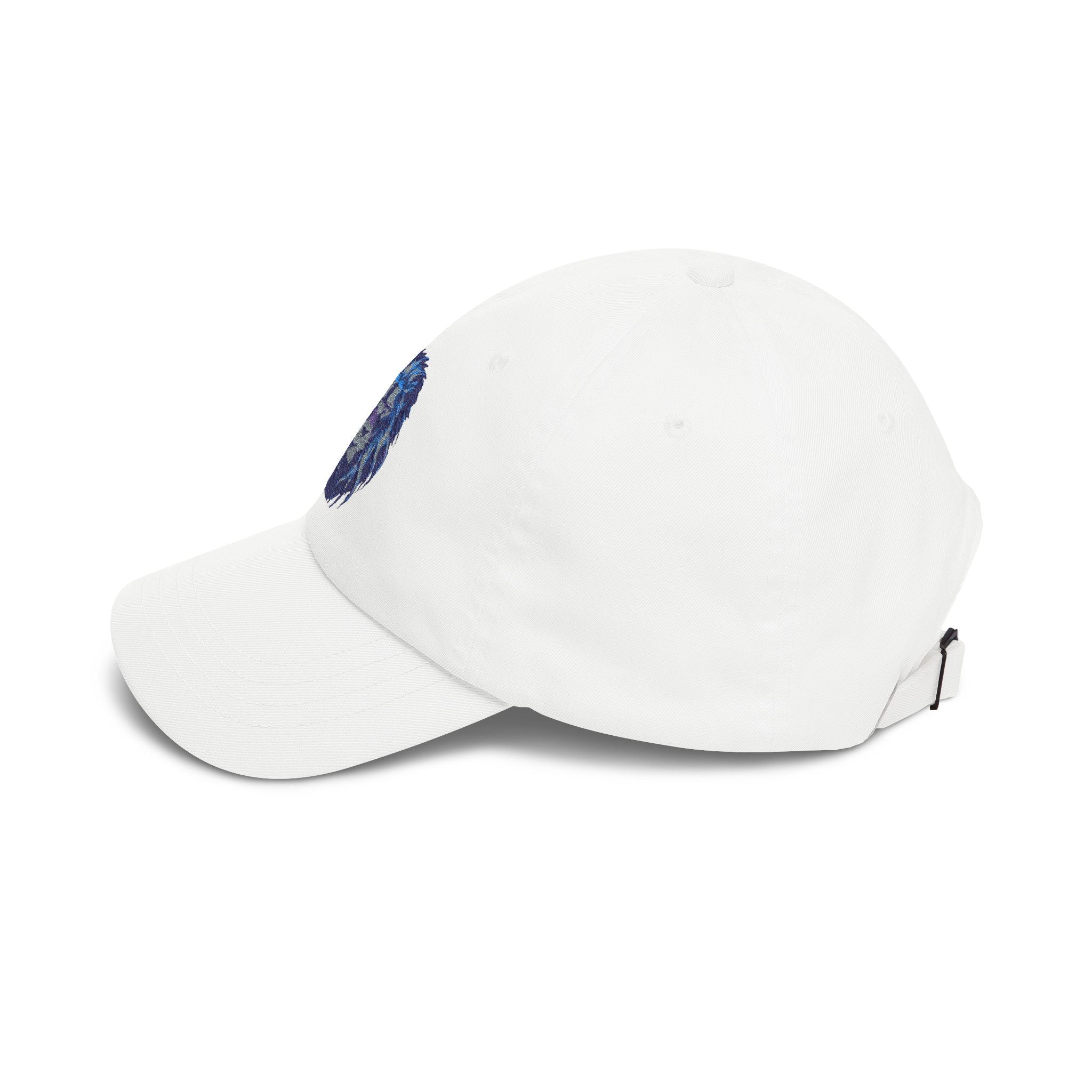 Lion Head Dad Cap — Blue Watercolor Embroidered Baseball Hat