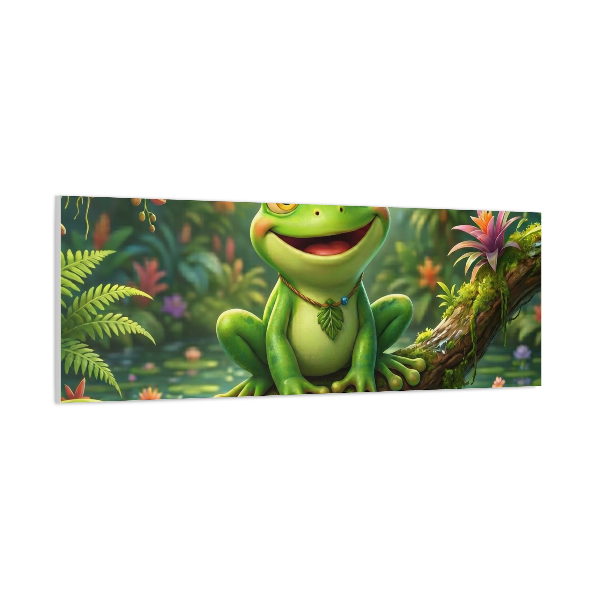 Just Frog It Canvas Wall Art — "Fully Rely on God" Inspirational Frog Print