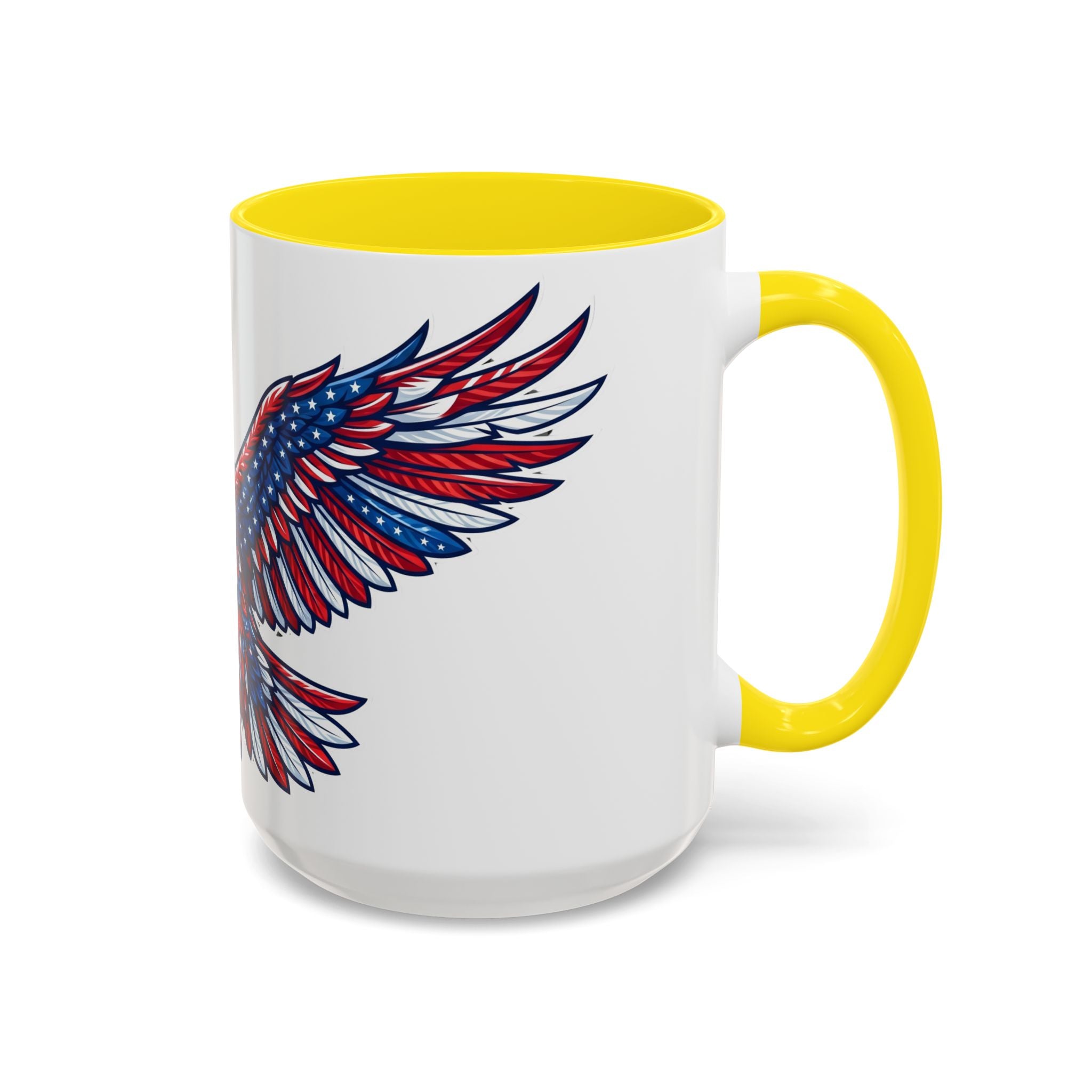 Patriotic Eagle Accent Coffee Mug — Red White & Blue Flying Eagle (11/15oz)