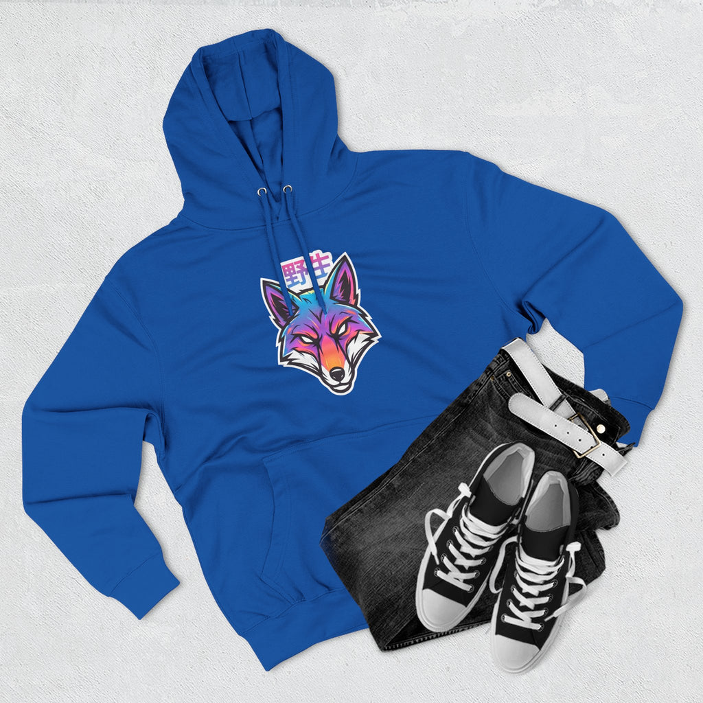 Neon Fox Hoodie — Vibrant Rainbow Fox Head Pullover