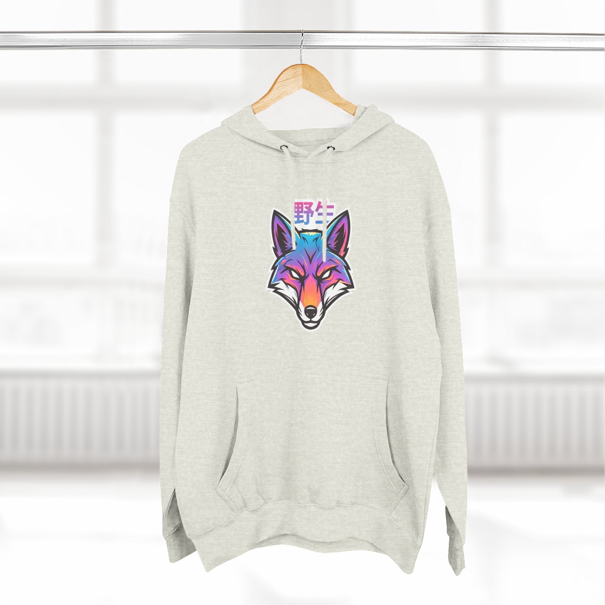 Neon Fox Hoodie — Vibrant Rainbow Fox Head Pullover