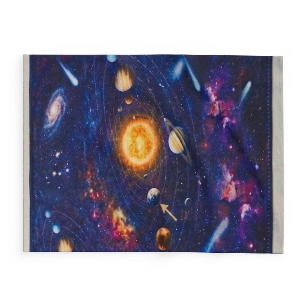 Solar System Galaxy Fleece Blanket — Space Planets & Comets Throw