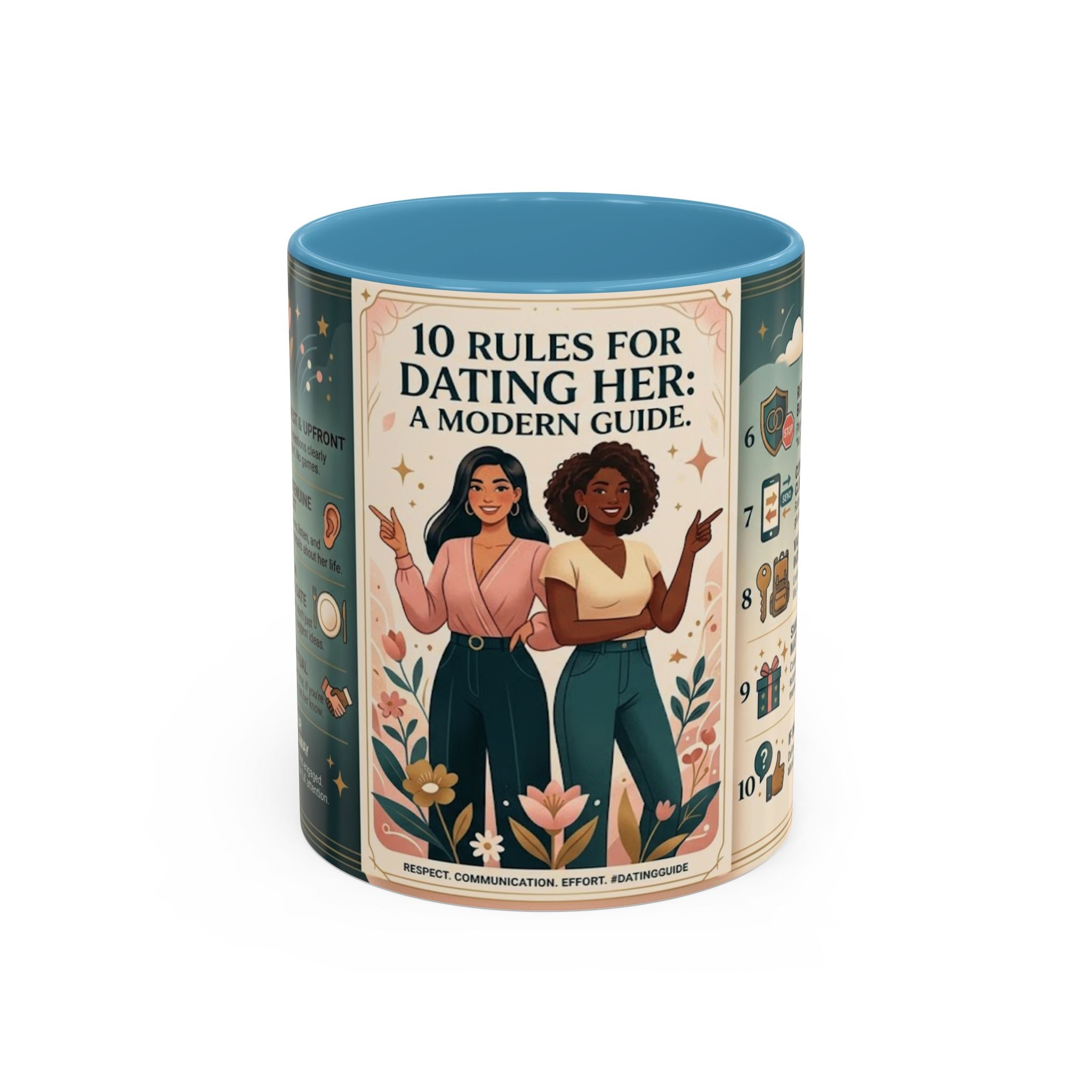 Coffee Mug - “10 Rules for Dating Her: A Modern Guide” Accent Ceramic Mug