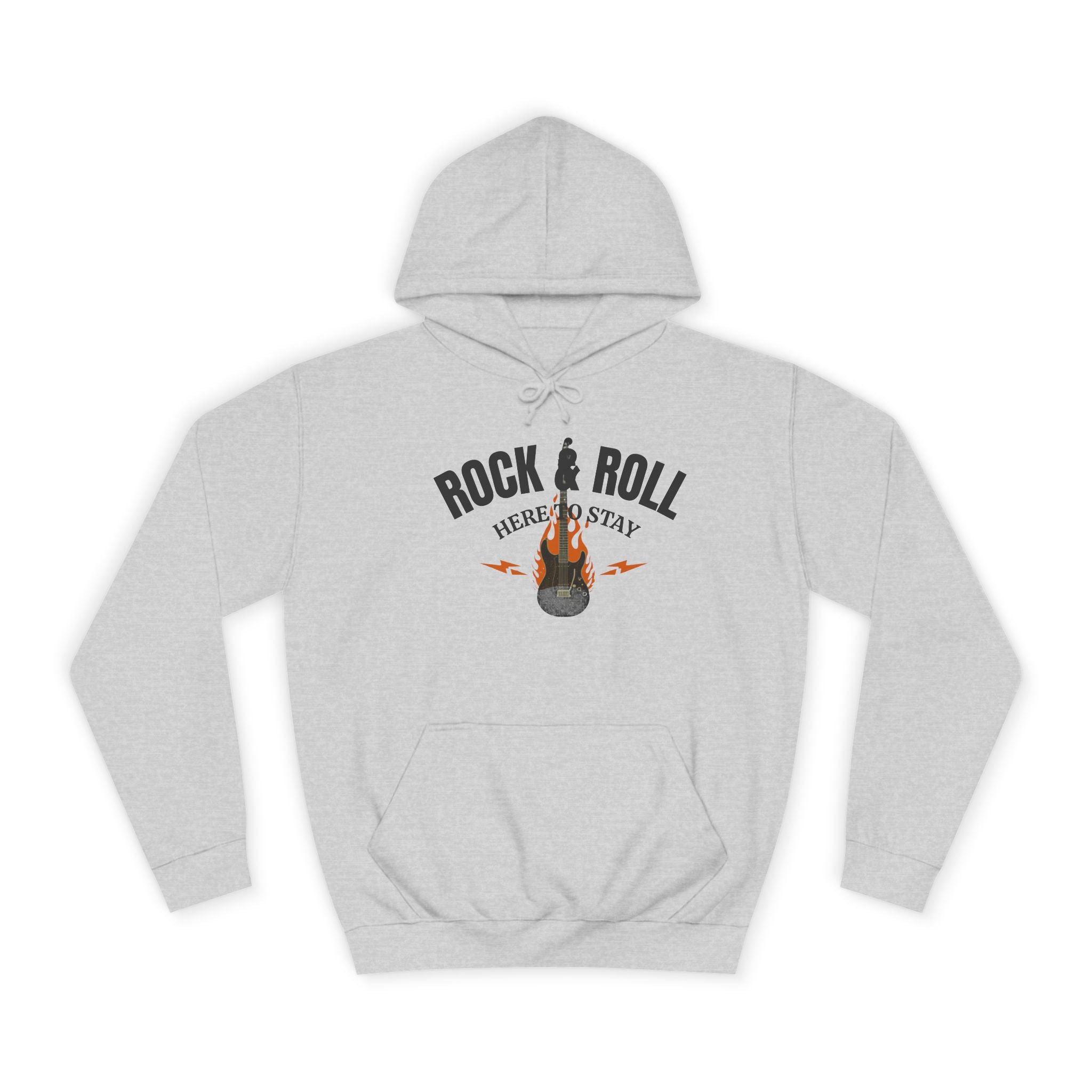 Rock & Roll Flame Guitar Hoodie — Vintage Music College Sweatshirt