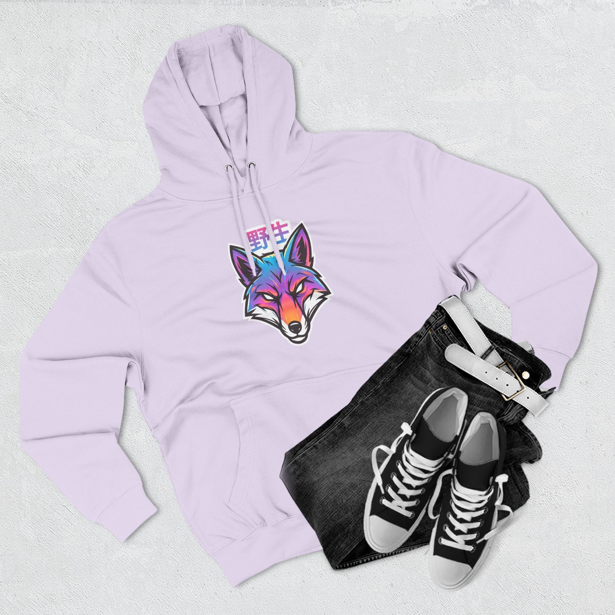 Neon Fox Hoodie — Vibrant Rainbow Fox Head Pullover