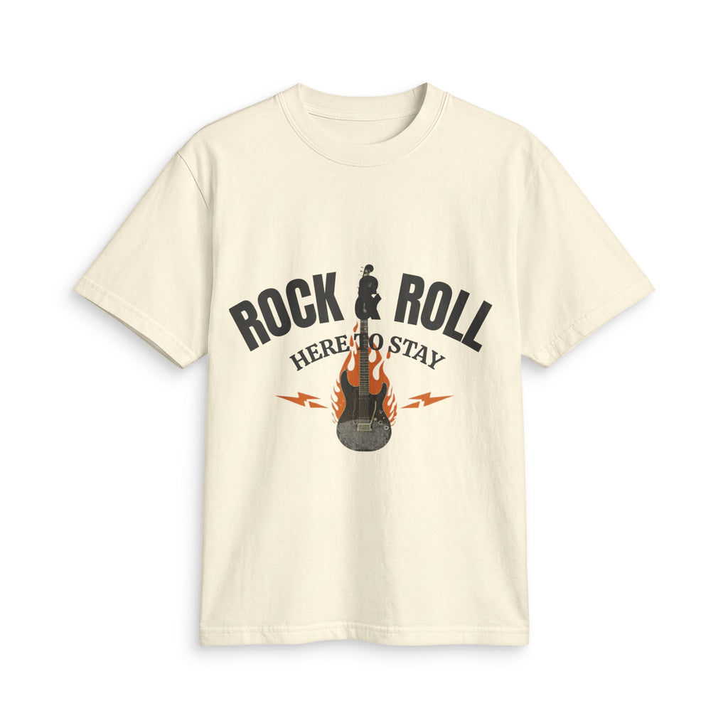 Rock & Roll Guitar Tee — "Rock & Roll Here to Stay" Graphic T-Shirt