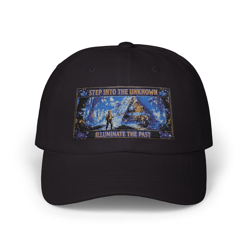 Dad Cap – 'Step Into the Unknown, Eliminate the Past' Adventure Embroidered Hat