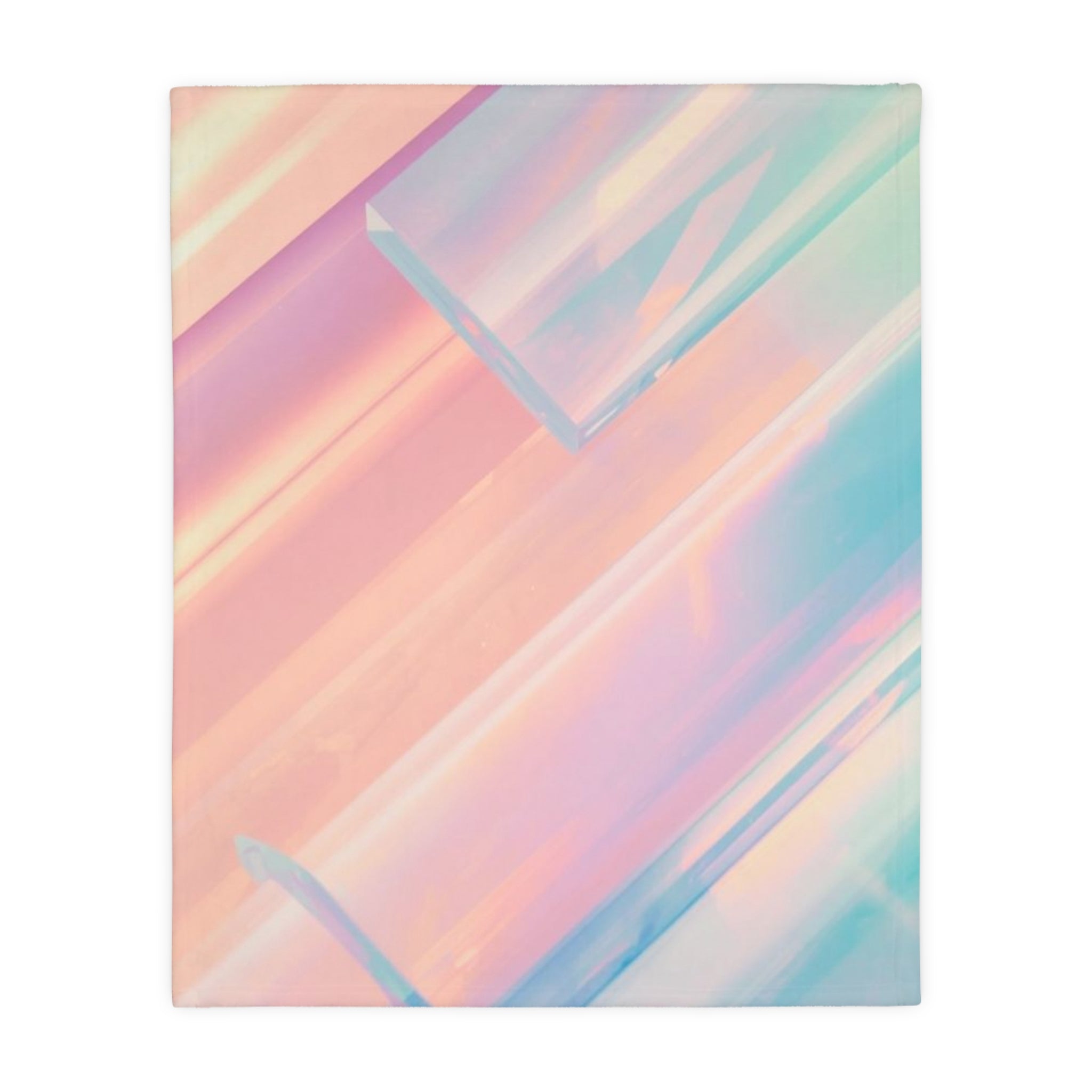 Pastel Prism Velveteen Blanket — Soft Microfiber Throw with Abstract Gradient Design