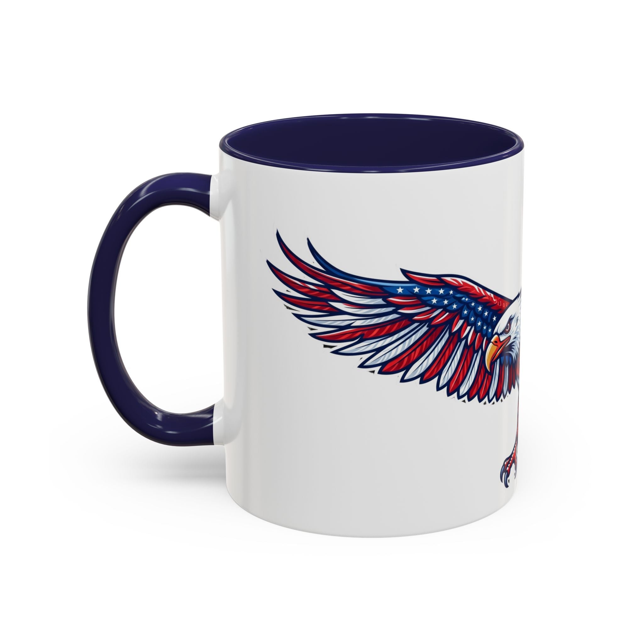 Patriotic Eagle Accent Coffee Mug — Red White & Blue Flying Eagle (11/15oz)