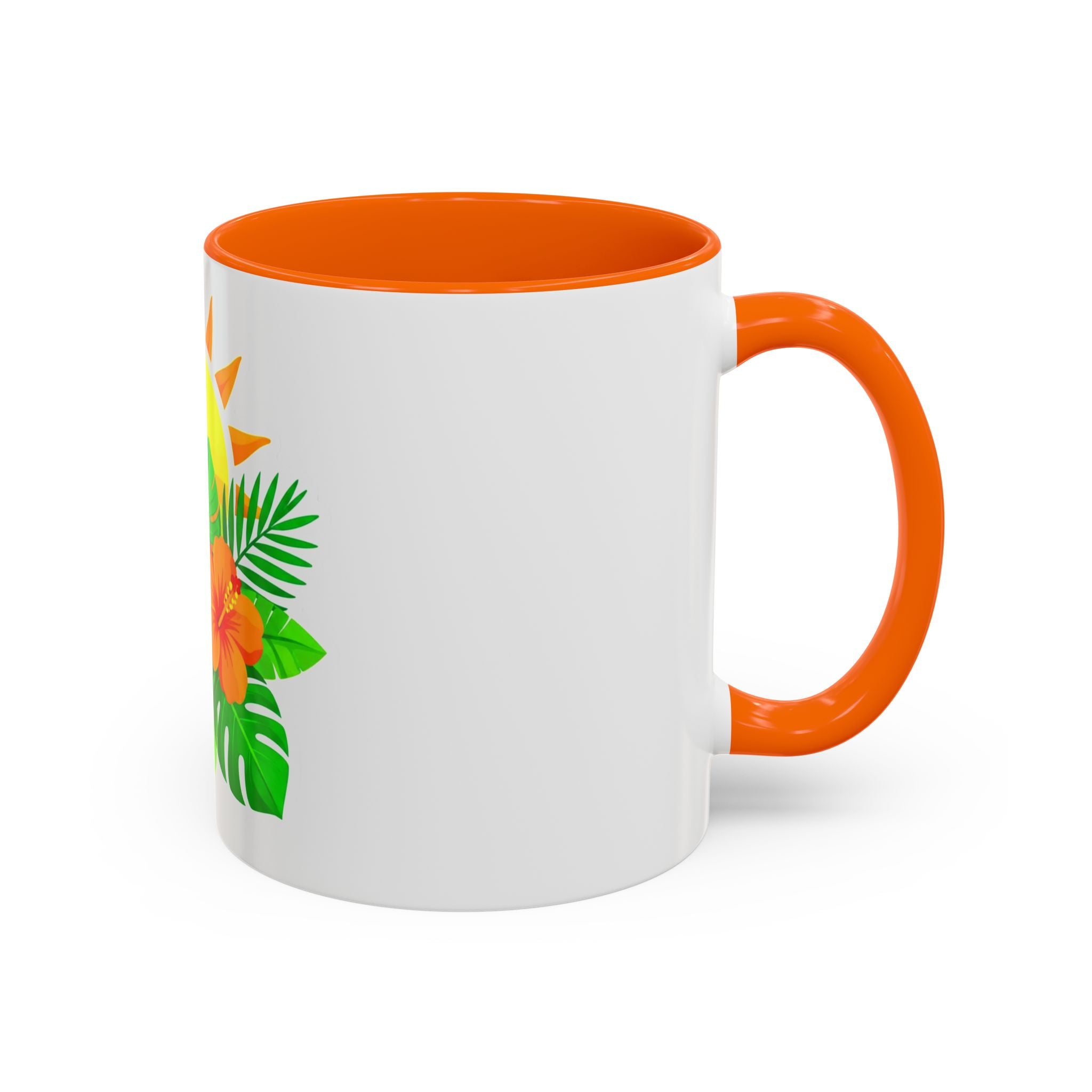 Tropical Sunrise Coffee Mug — Hibiscus Floral Travel Coffee Cup (11/15oz)