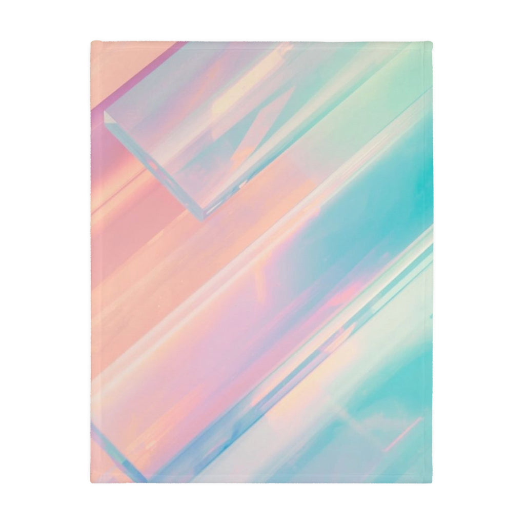 Pastel Prism Velveteen Blanket — Soft Microfiber Throw with Abstract Gradient Design