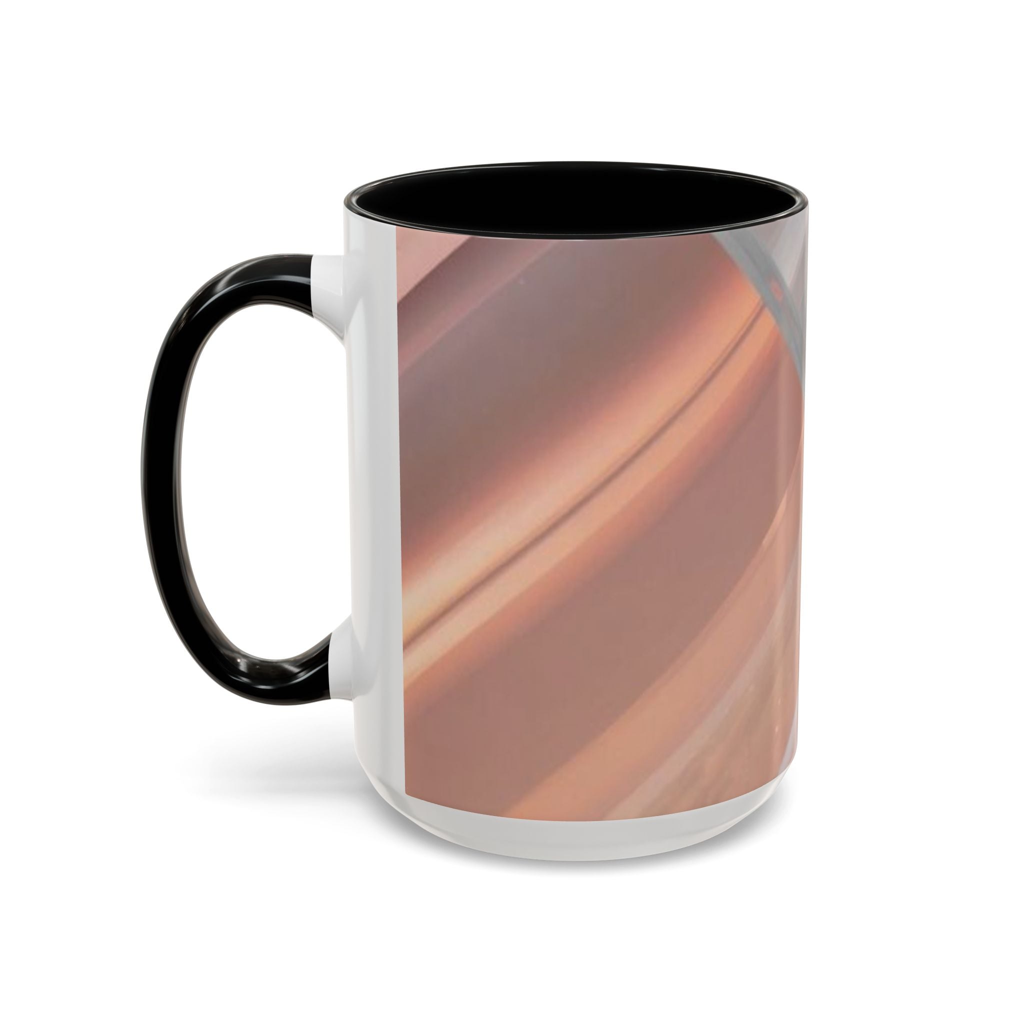Abstract Peach Swirl Accent Coffee Mug — Modern Aesthetic Ceramic Mug