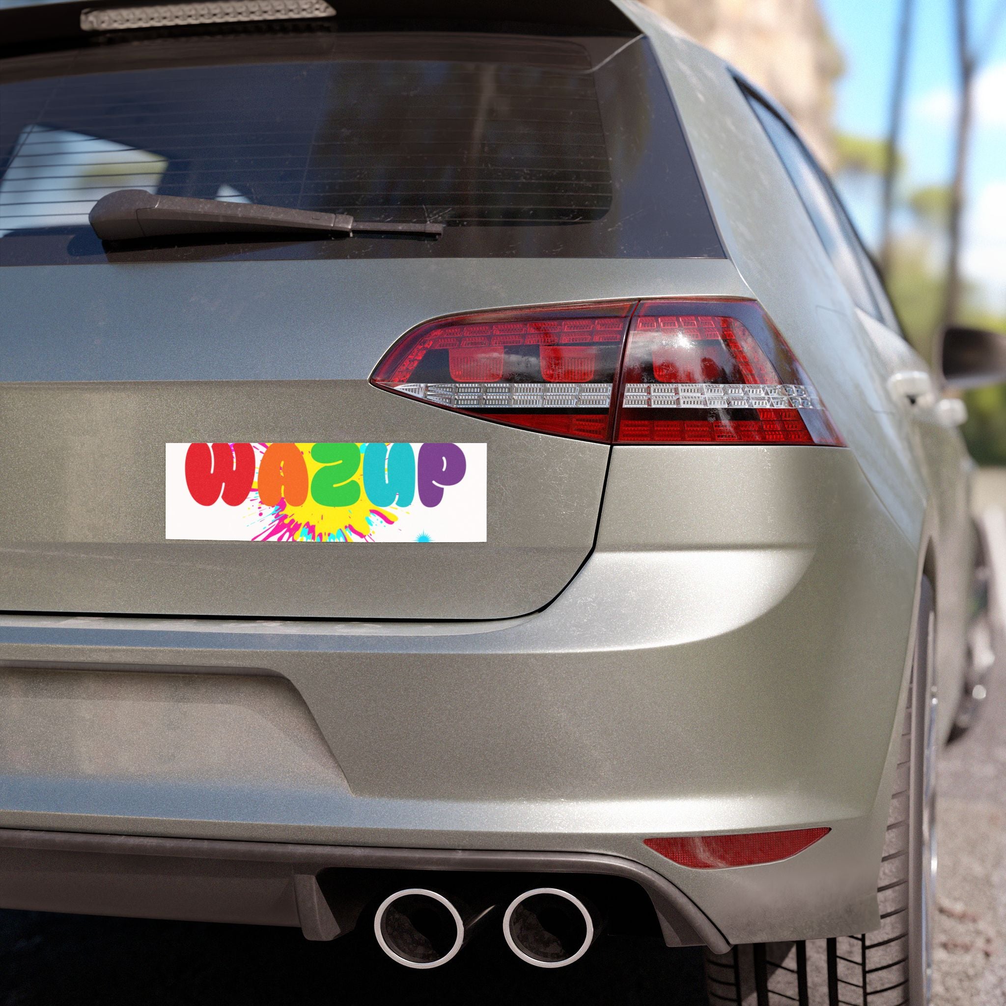 Car Magnet — Colorful "WAZUP" Splash Design