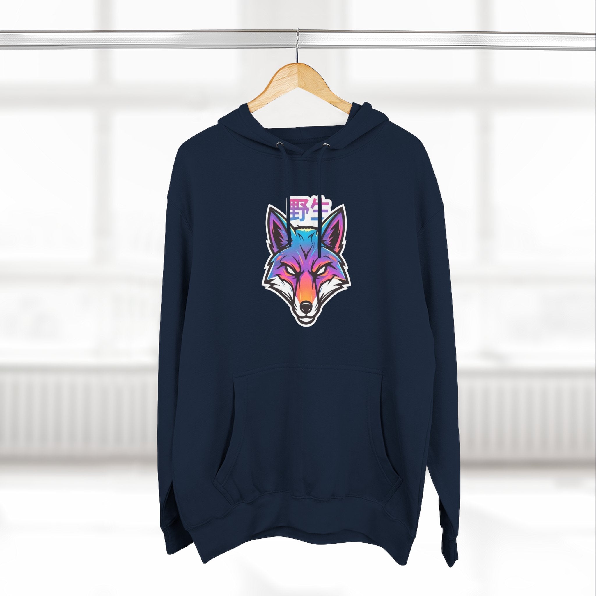 Neon Fox Hoodie — Vibrant Rainbow Fox Head Pullover