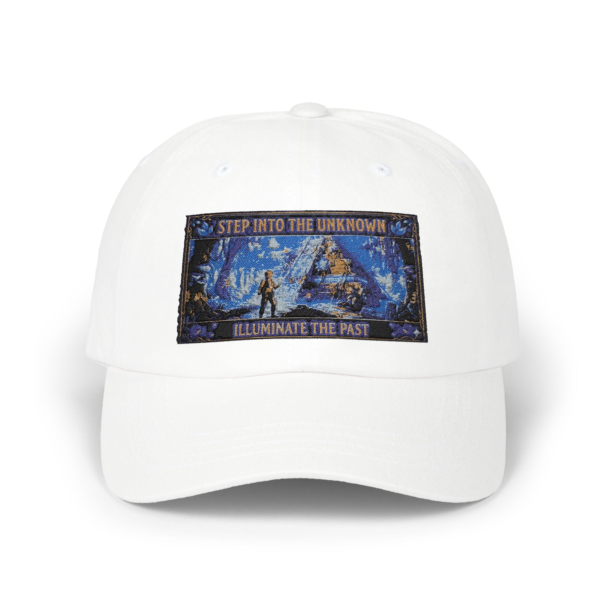 Dad Cap – 'Step Into the Unknown, Eliminate the Past' Adventure Embroidered Hat