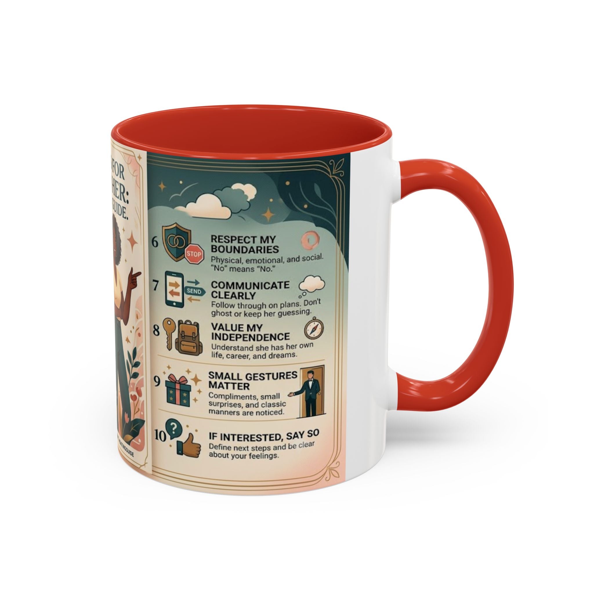 Coffee Mug - “10 Rules for Dating Her: A Modern Guide” Accent Ceramic Mug
