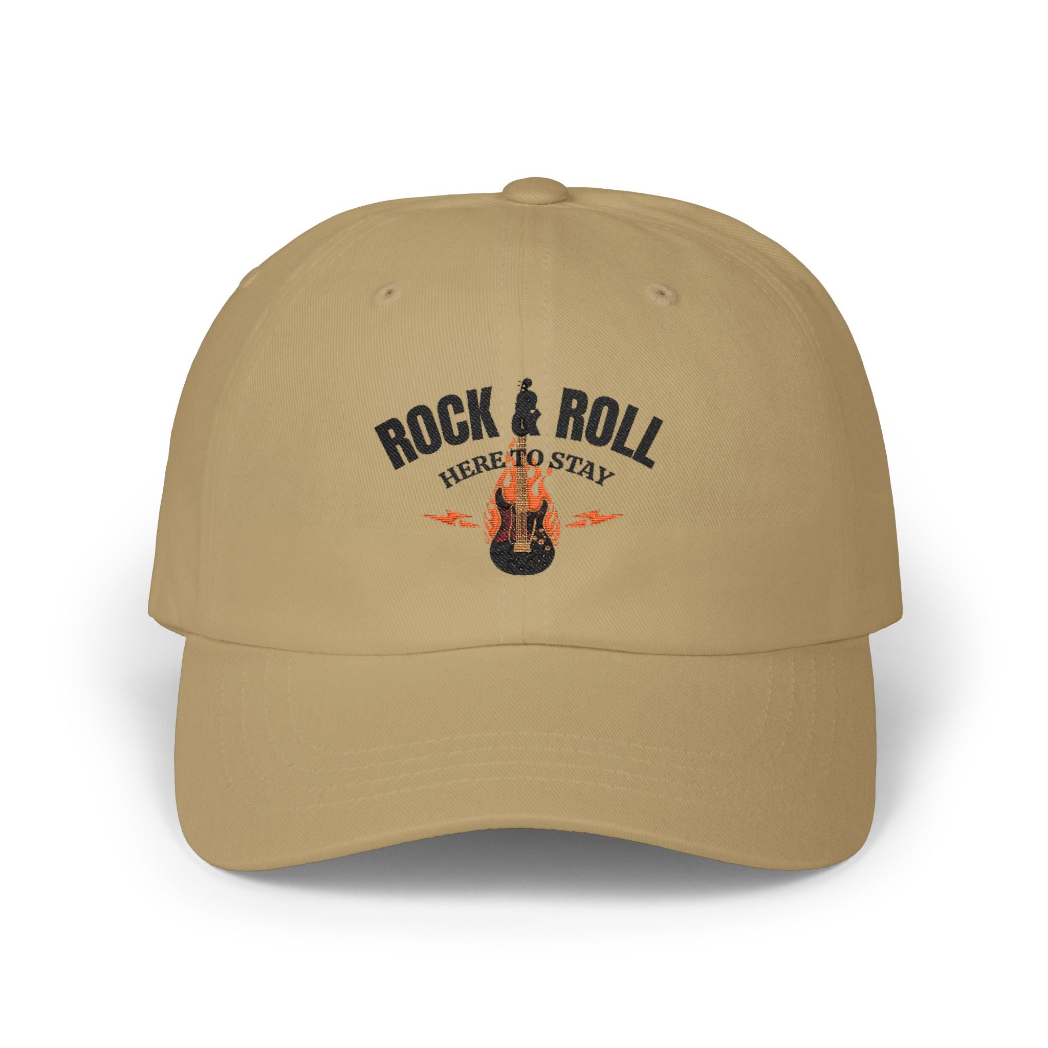 Rock & Roll Dad Cap — Retro Guitar Flames Baseball Hat