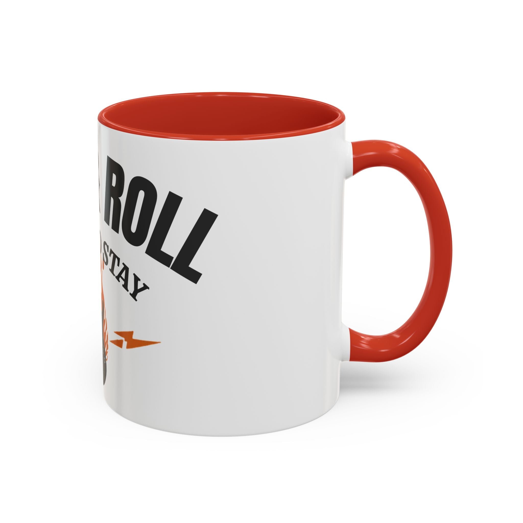 Rock & Roll Coffee Mug – "Here to Stay" Accent Ceramic Mug (11/15oz)