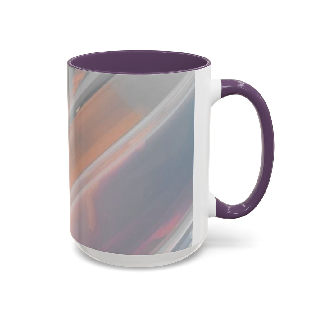 Abstract Peach Swirl Accent Coffee Mug — Modern Aesthetic Ceramic Mug
