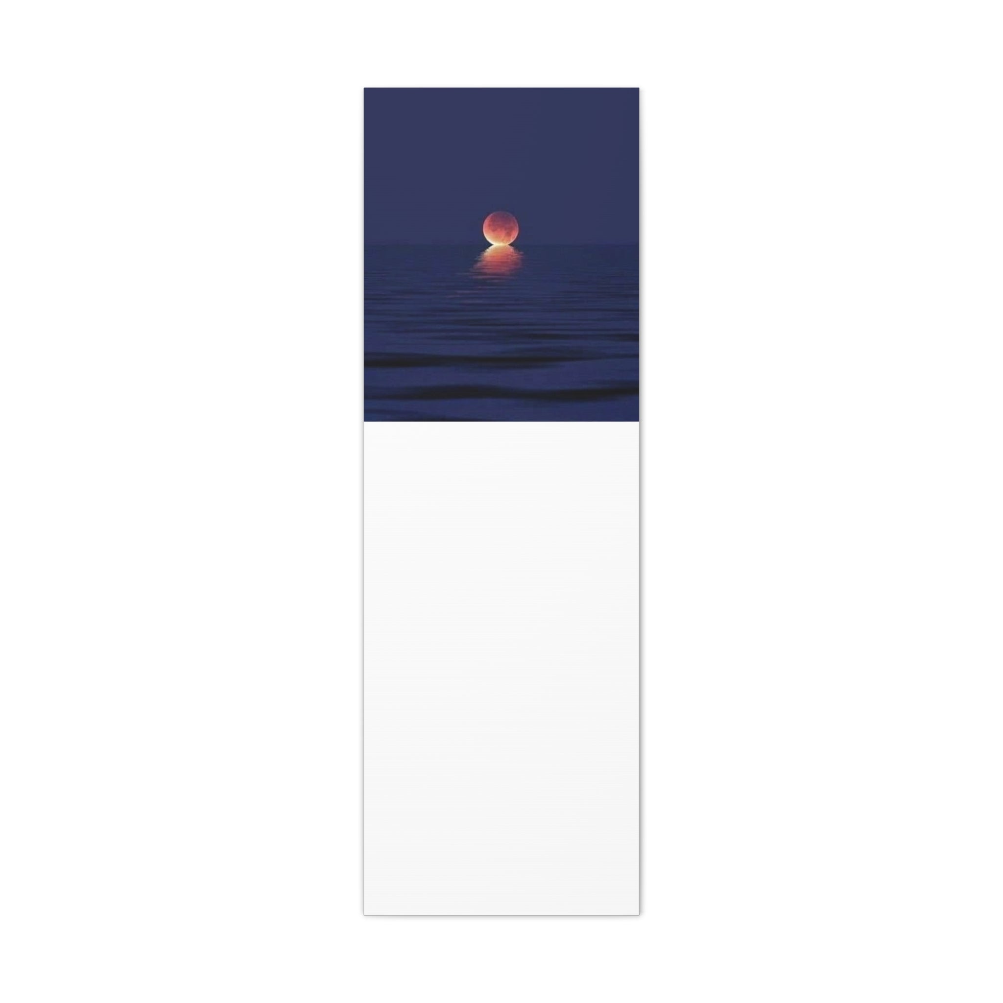 Lunar Reflection Canvas Art — Moonrise Over Calm Sea Stretched Matte Wall Art