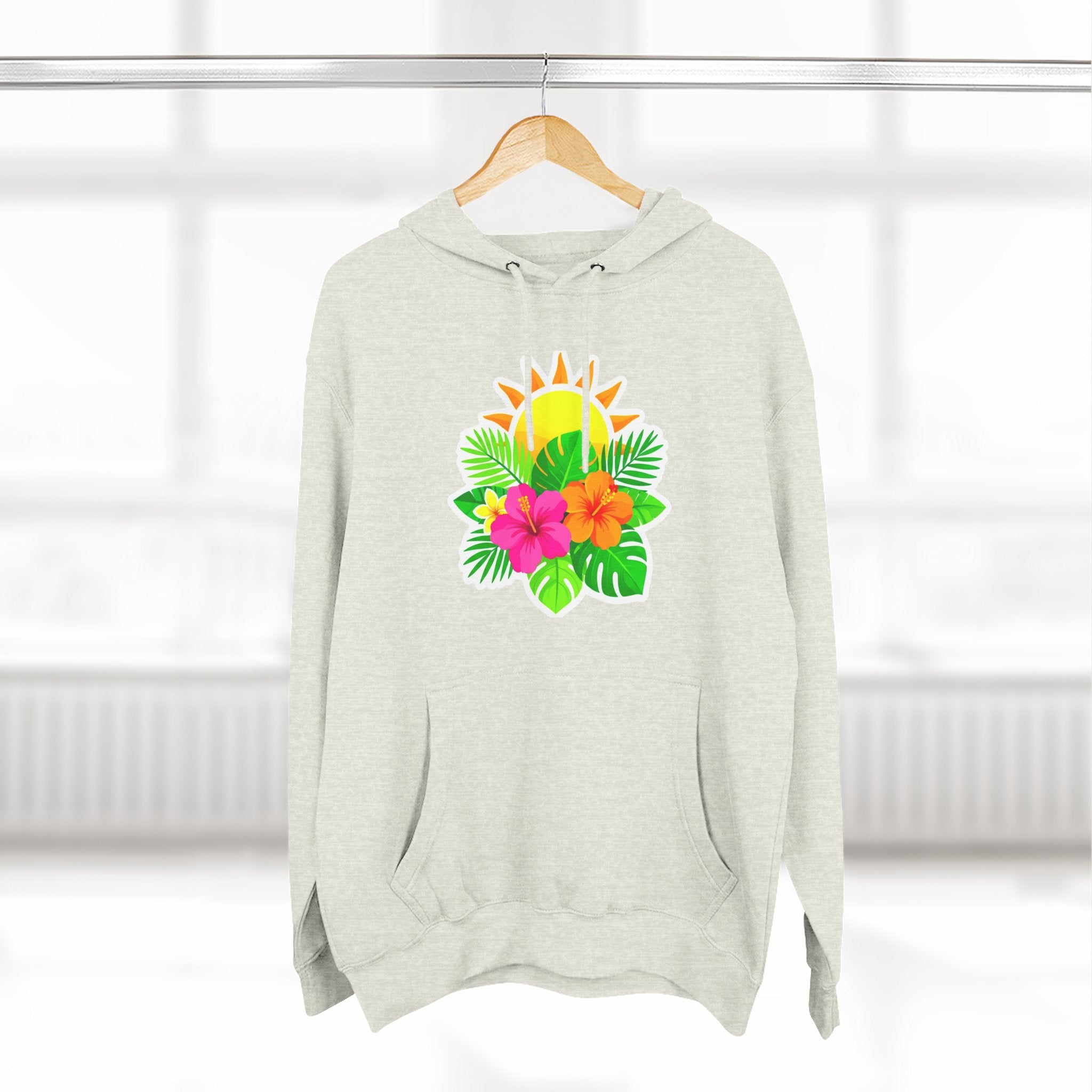 Tropical Hibiscus Hoodie — Sun & Palm Floral Pullover