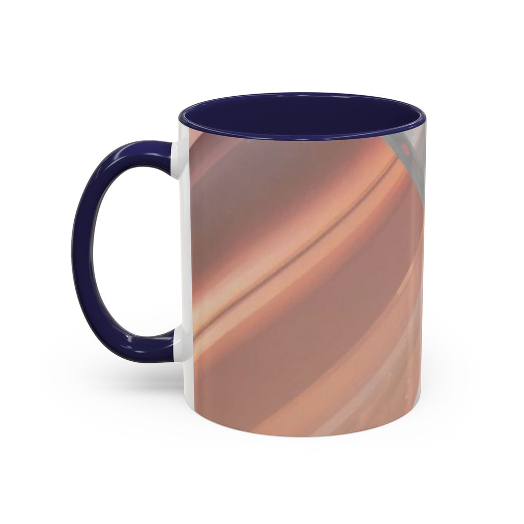 Abstract Peach Swirl Accent Coffee Mug — Modern Aesthetic Ceramic Mug