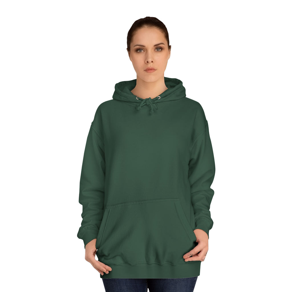 College Hoodie — Retro Sticky Notes Back Print, Cute Study Vibes