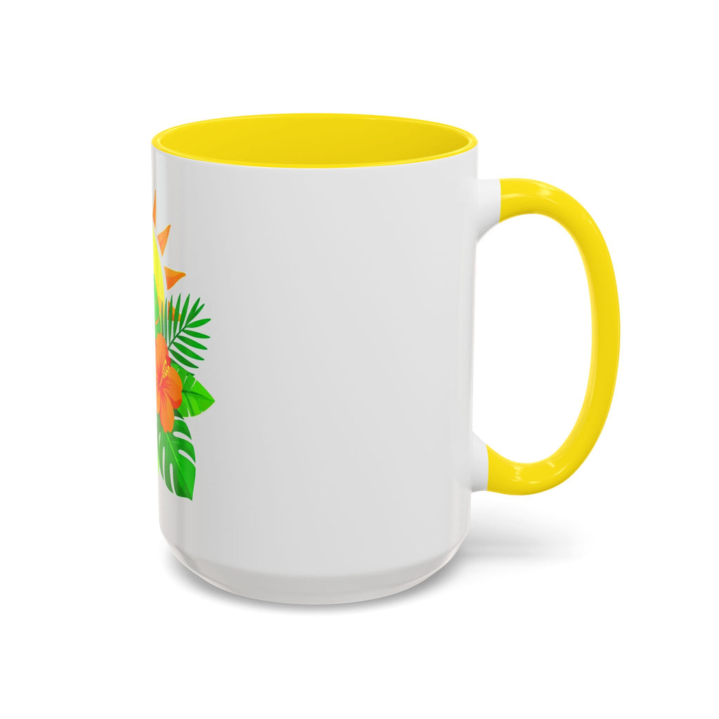 Tropical Sunrise Coffee Mug — Hibiscus Floral Travel Coffee Cup (11/15oz)