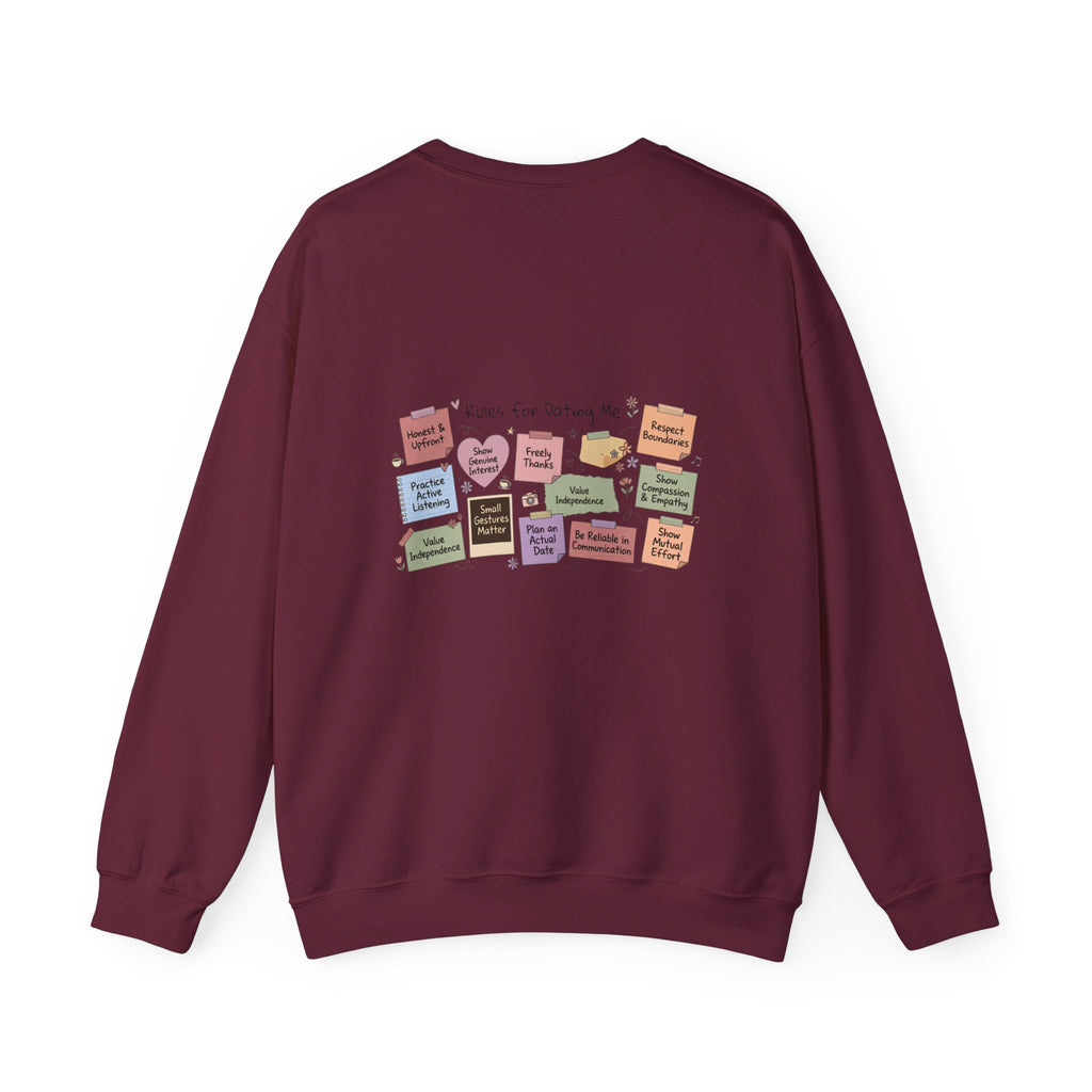 Crewneck Sweatshirt — Back Graphic Positive Notes Design ("A Place For Everyone Here")