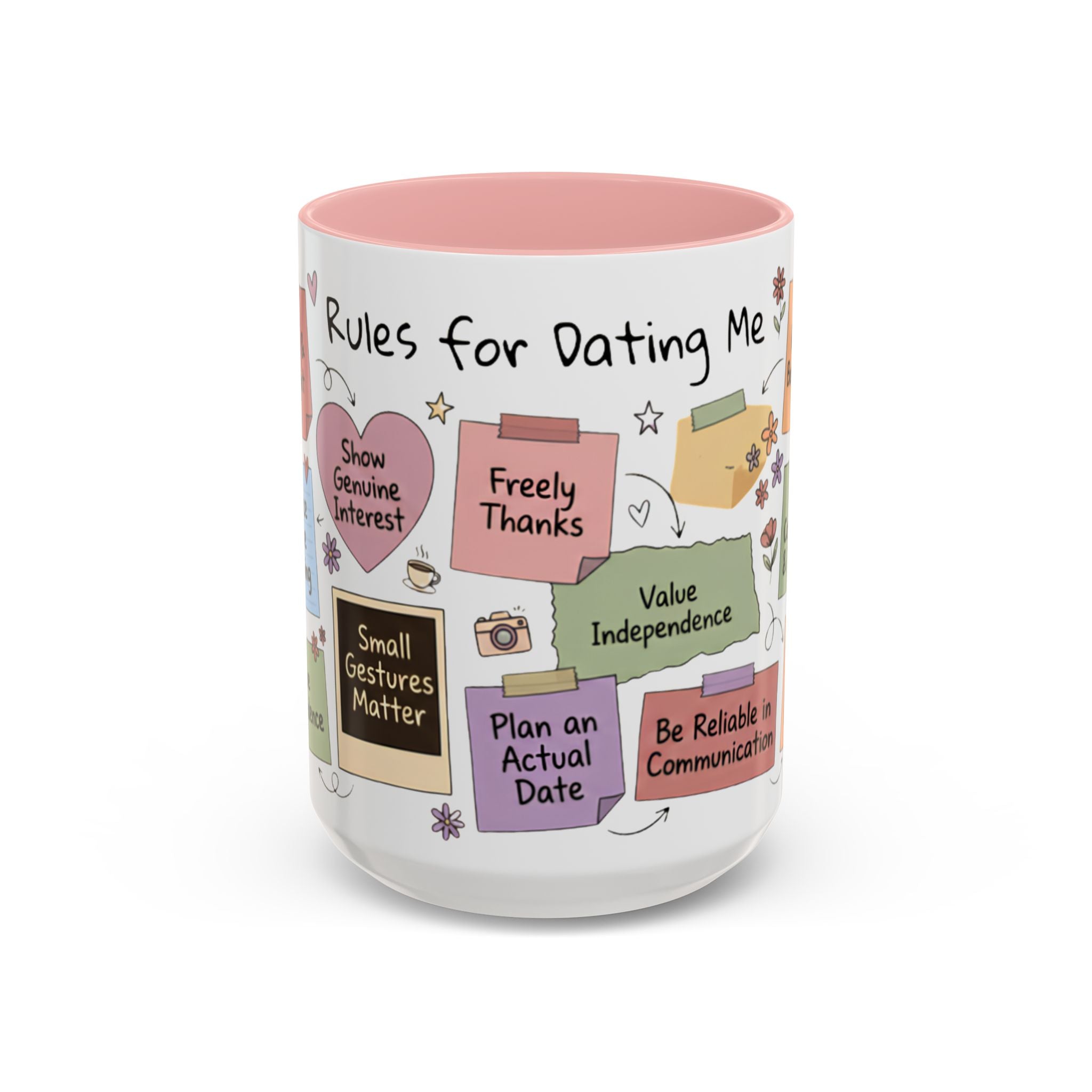 Coffee Mug — 'Rules for Dating Me' Cute Advice Graphic Mug (11/15oz)